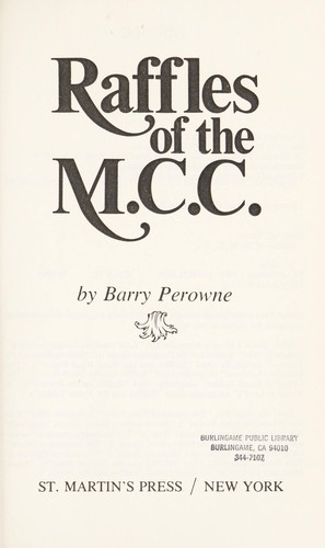 Cover of Raffles of the M.C.C