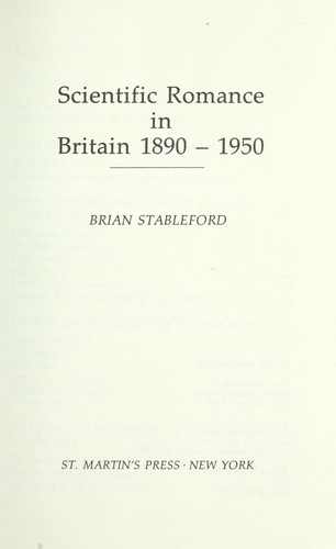 Cover of Scientific romance in Britain 1890-1950