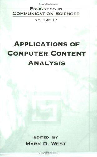Cover of Applications of computer content analysis