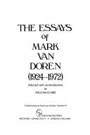 Cover of The essays of Mark Van Doren (1924-1972)
