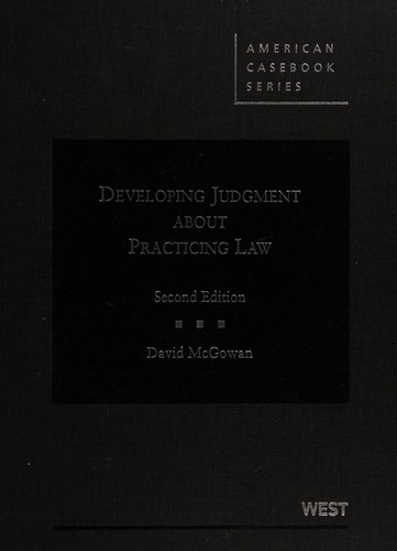Cover of Developing judgment about practicing law