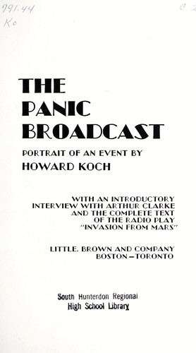 Cover of The panic broadcast; portrait of an event