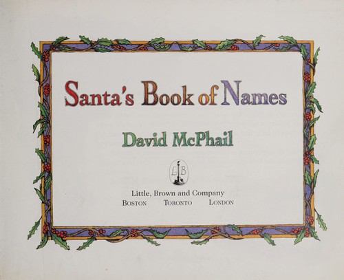 Cover of Santa's book of names