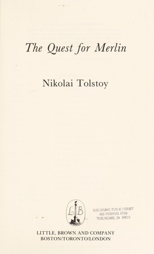 Cover of The quest for Merlin