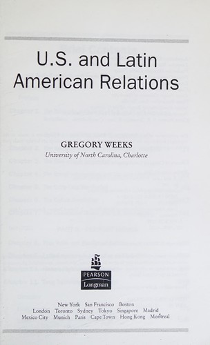 Cover of U.S. and Latin American Relations