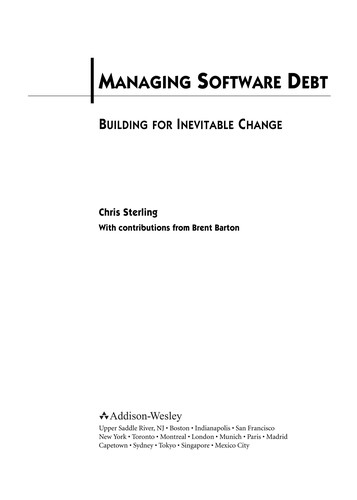 Cover of Managing Software Debt: Building for Inevitable Change
