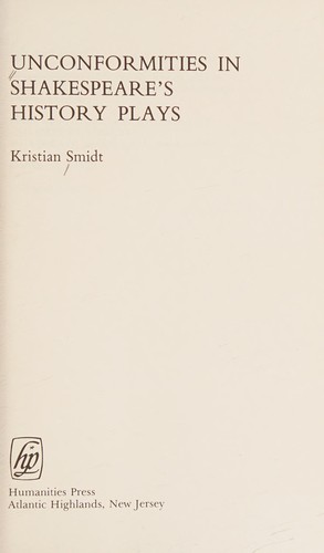 Cover of Unconformities in Shakespeare's history plays
