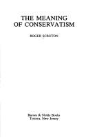 Cover of The meaning of conservatism