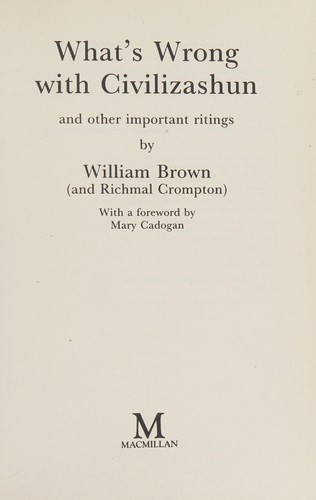 Cover of What's wrong with civilizashun