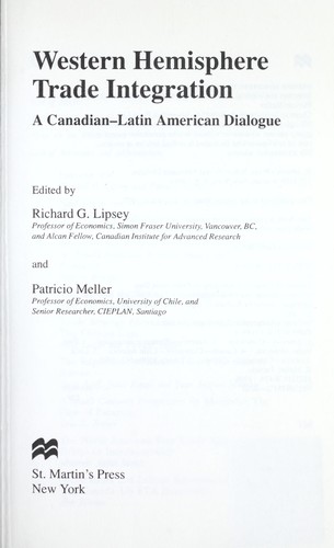 Cover of Western Hemisphere trade integration