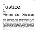 Cover of Justice for victims and offenders