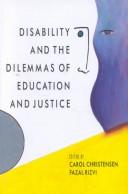 Cover of Disability and the dilemmas of education and justice