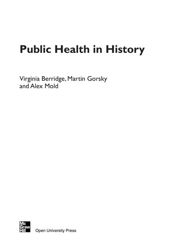Cover of Public Health In History