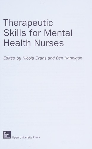 Cover of Therapeutic Skills for Mental Health Nurses