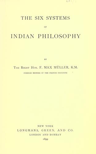 Cover of The six systems of Indian philosophy
