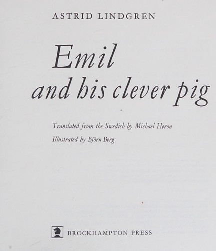 Cover of Emil and His Clever Pig