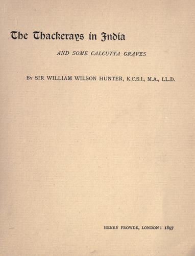 Cover of The Thackerays in India