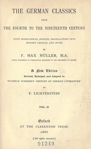 Cover of The German classics from the fourth to the nineteenth centuy