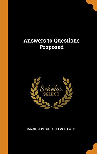 Cover of Answers to Questions Proposed