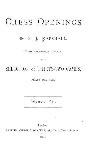 Cover of Chess Openings