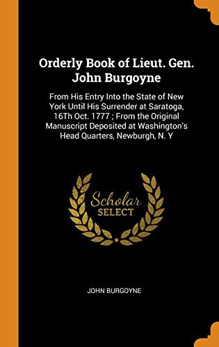 Cover of Orderly Book of Lieut. Gen. John Burgoyne