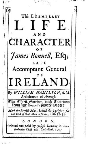 Cover of The exemplary life and character of James Bonnell
