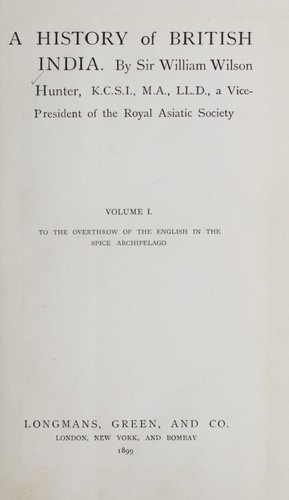 Cover of A history of British India