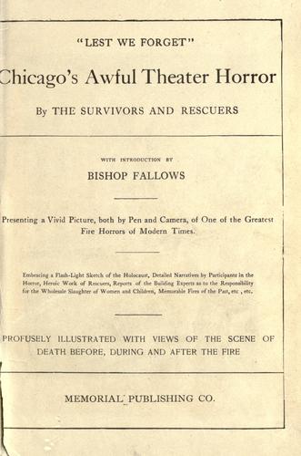 Cover of Chicago's awful theater horror