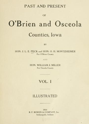 Cover of Past and present of O'Brien and Osceola counties, Iowa