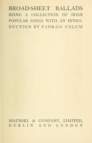Cover of Broadsheet ballads