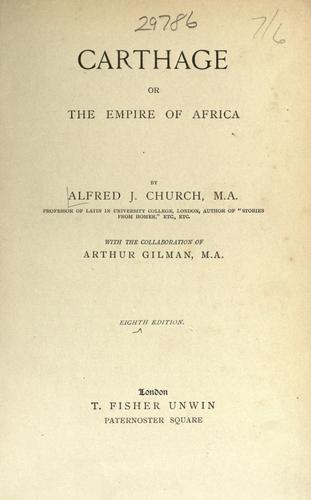 Cover of Carthage : or the empire of Africa