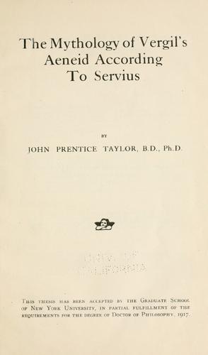 Cover of The mythology of Vergil's Aeneid according to Servius