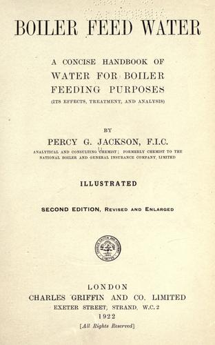 Cover of Boiler feed water