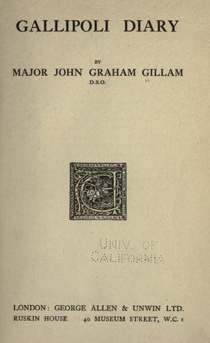 Cover of Gallipoli diary