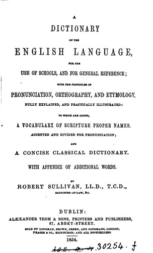 Cover of A dictionary of the English language