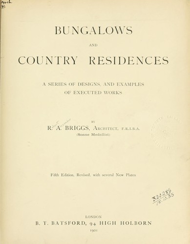 Cover of Bungalows and country residences
