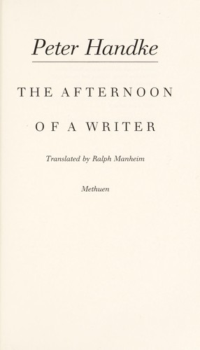 Cover of The Afternoon of a Writer