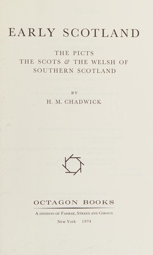 Cover of Early Scotland: The Picts, the Scots & the Welsh of Southern Scotland