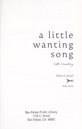 Cover of A little wanting song