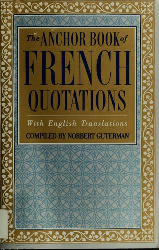 Cover of The Anchor Book of French Quotations, with English Translations