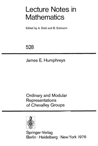 Cover of Ordinary and modular representations of Chevalley groups