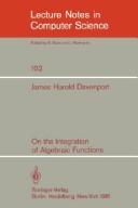 Cover of On the integration of algebraic functions
