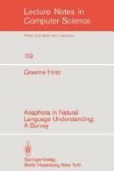 Cover of Anaphora in natural language understanding