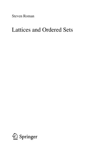 Cover of Lattices and Ordered Sets