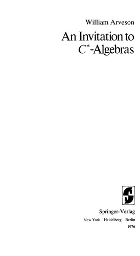 Cover of An invitation to C*-algebras