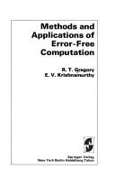 Cover of Methods and applications of error-free computation