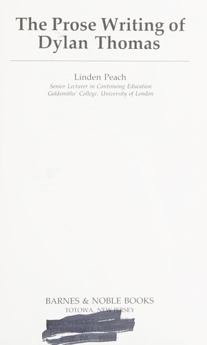 Cover of The prose writing of Dylan Thomas