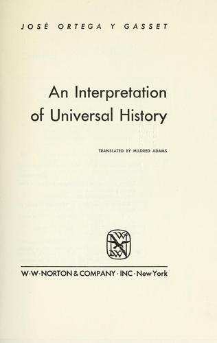 Cover of An interpretation of universal history