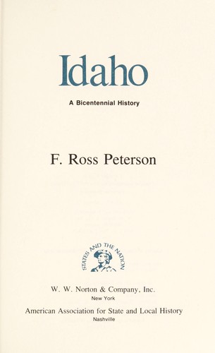 Cover of Idaho, a bicentennial history