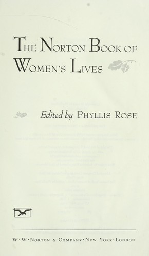 Cover of The Norton book of women's lives